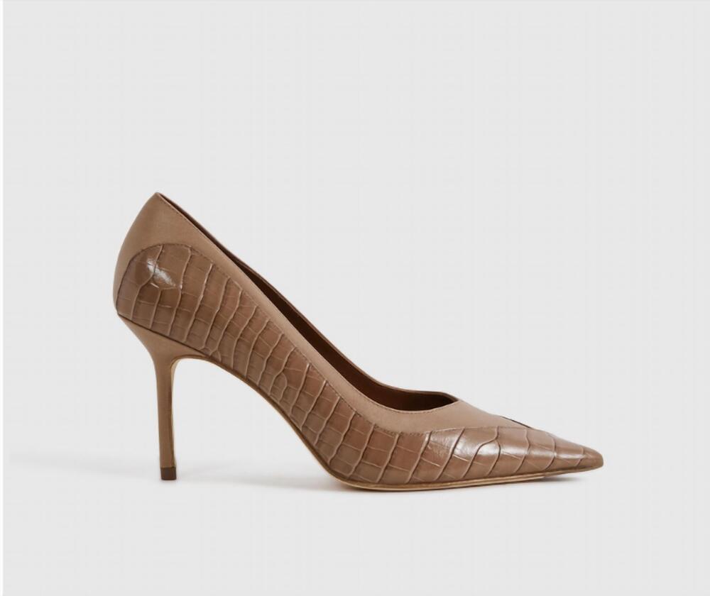 NEW REISS women's gwyneth signature court pumps in taupe